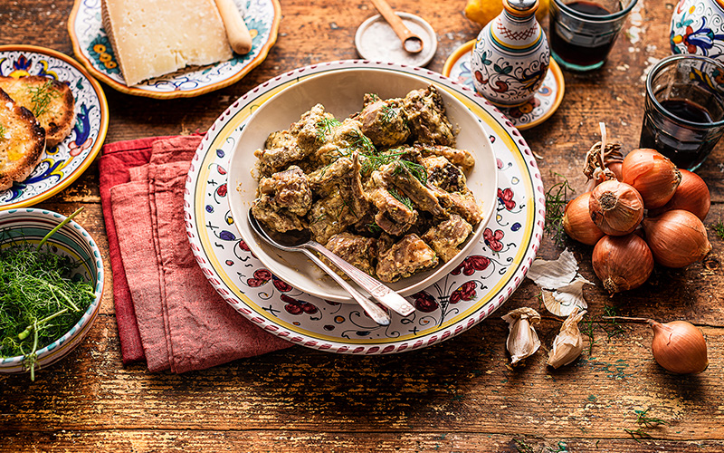 Agnello in fricassea