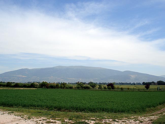 Die ländliche Gegend zwischen dem Monte Subasio und Bevagna